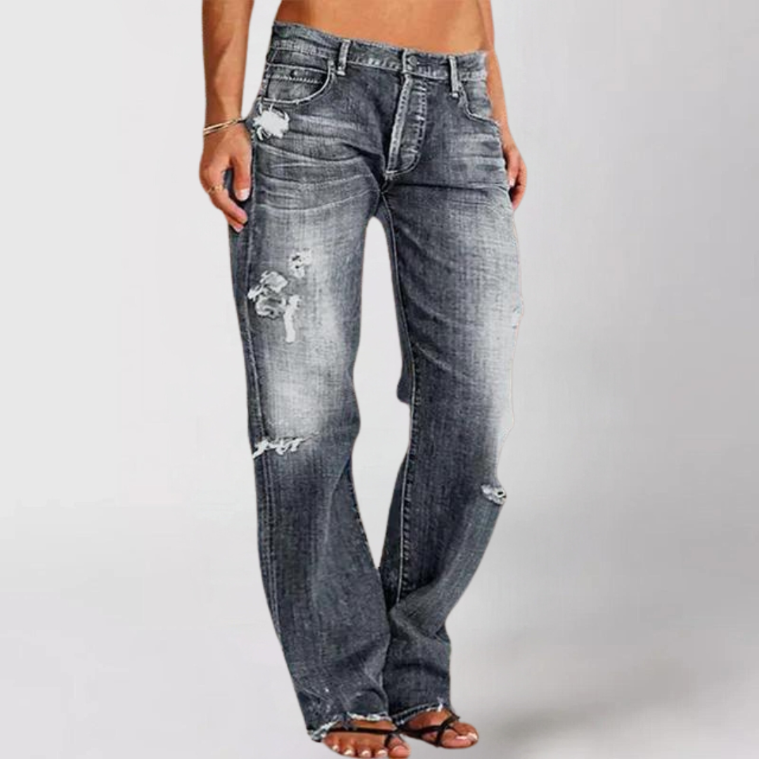 Jutta | Locker geschnittene Jeans mit weitem Bein