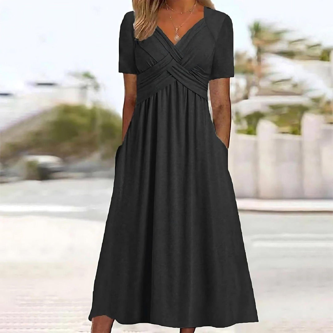 JAMAICA™ | ELEGANTES MIDI-KLEID MIT BÄUCHDECKE