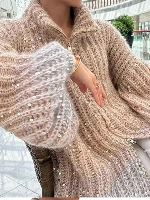 Angelina | Luxuriöser gestrickter Pullover mit eleganten Glitzerdetails