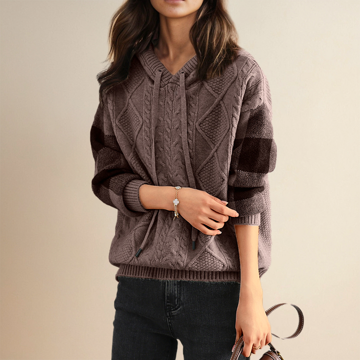 LEONIE JACQUARD KAPUZENPULLOVER